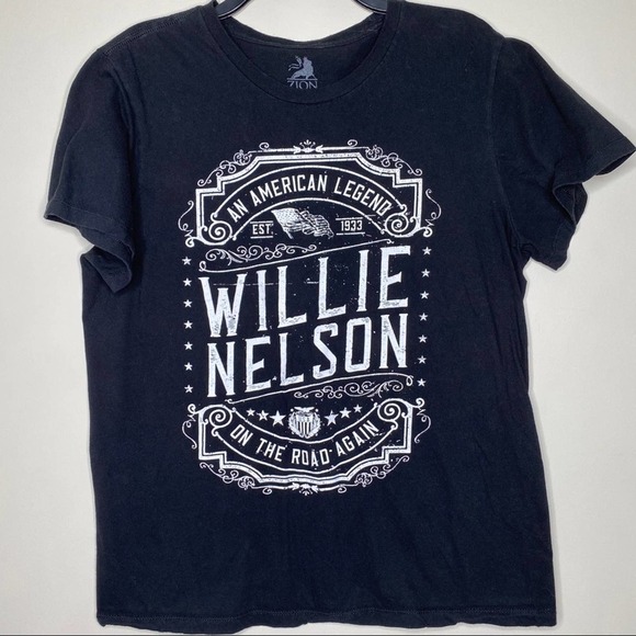Zion Rootswear Tops - Willie Nelson Graphic Band T-shirt Short Sleeve